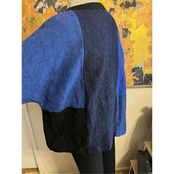 Vintage Sangam Women’s Medium Blue Black Cardigan Buttoned Sweater India - Picture 4 of 8